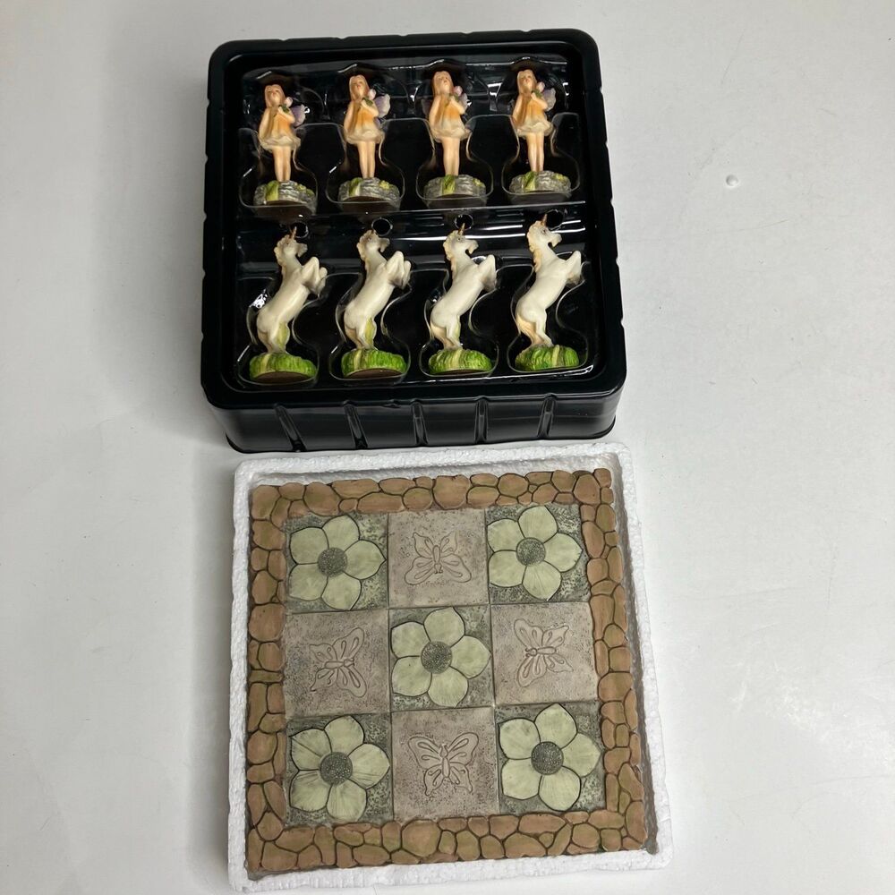 The Summit Collection Fairy & Unicorn Figures Tic Tax Toe Set Brand New Rare